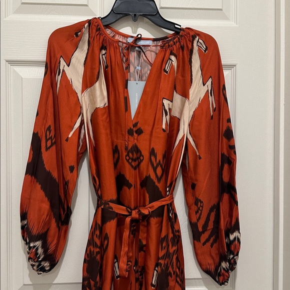 NWT Antonio Melani Victoria Shift Long Sleeve Western Midi Dress - Picture 6 of 6